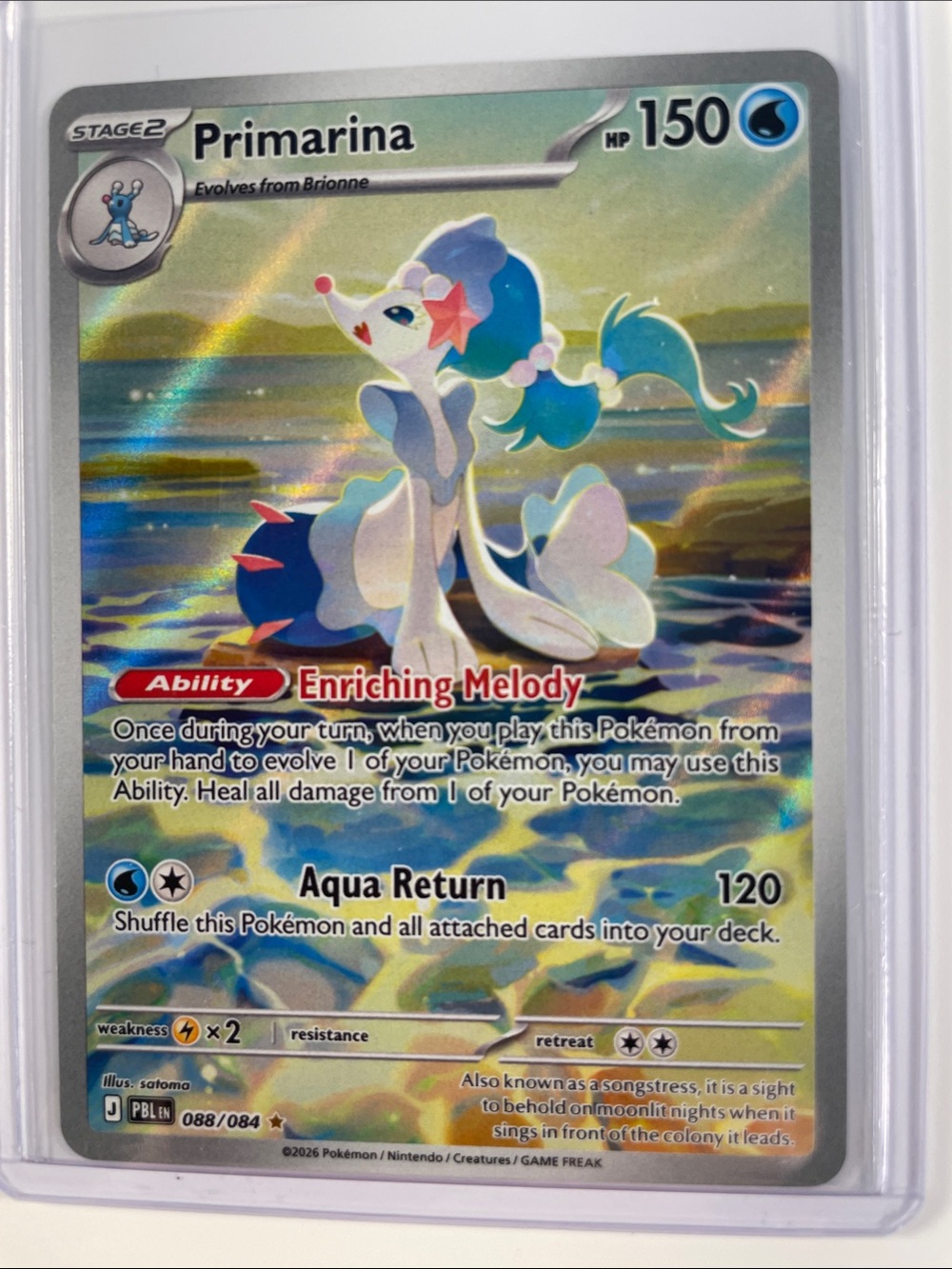 Primarina TCG Holofoil Card - Blue/White